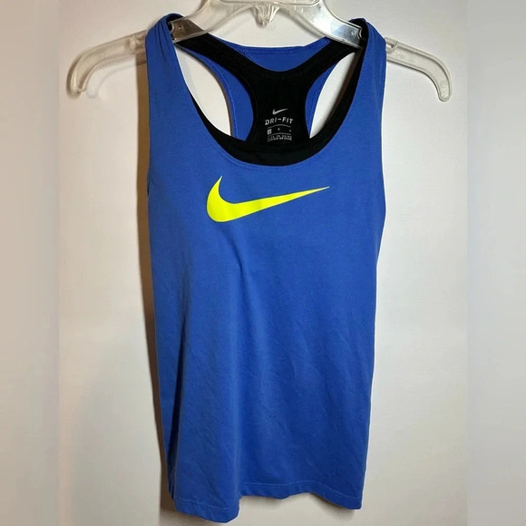 Dri-fit Blue and Yellow Size Large Built in Bra Nike - Picture 1 of 4